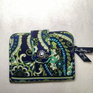 Vera Bradley Wallet Snap Closure‎ Accordion Style Blue Green